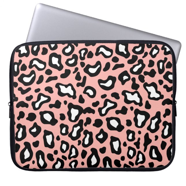 Capa Para Notebook Bolsa de laptop de Impressão do Leopardo Rosa boni (Frente)