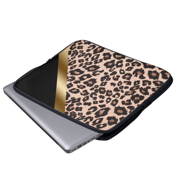 Capa Para Notebook Bolsa de laptop de impressão leopardo (Frente Inferior)