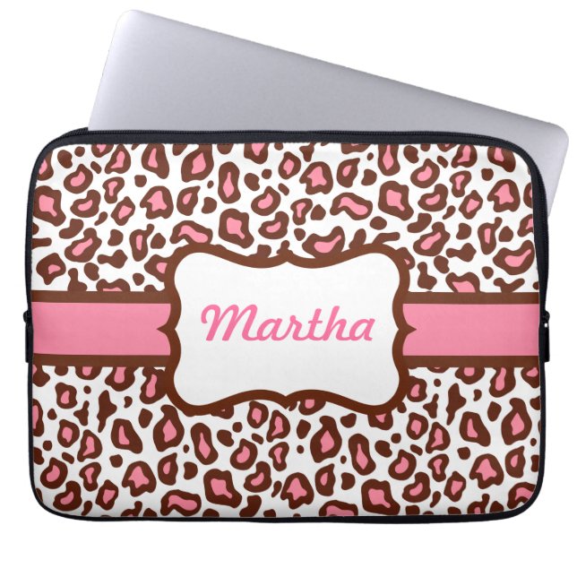 Capa Para Notebook Bolsa de laptop de Impressão Personalizada Leopard (Frente)