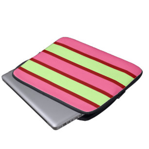 Capa Para Notebook Bolsa de laptop De Listras De Mint E Rosa