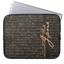 Capa Para Notebook Bolsa de laptop de manuscrito de Jane Austen