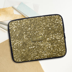 Capa Para Notebook Bolsa de laptop de Monograma Moderno com Brilho Do