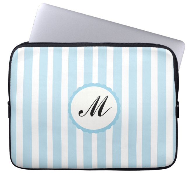 Capa Para Notebook Bolsa de laptop de monograma personalizado branco- (Frente)