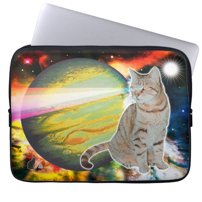 Capa Para Notebook Bolsa de laptop de mosaicos de Gatos Laser (Frente)