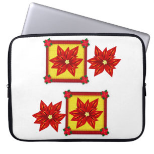 Capa Para Notebook Bolsa de laptop de Natal Neoprene 15 pol., Poinset
