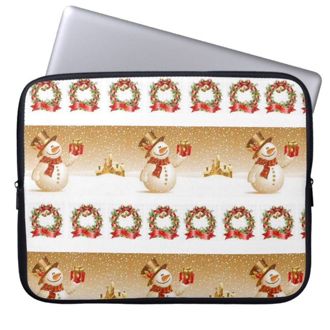 Capa Para Notebook Bolsa de laptop de Natal Neoprene de 15 polegadas, (Frente)