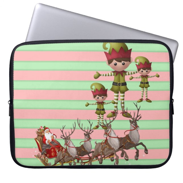 Capa Para Notebook Bolsa de laptop de Natal Neoprene de 15 polegadas, (Frente)