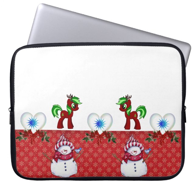 Capa Para Notebook Bolsa de laptop de Natal Neoprene de 15 polegadas, (Frente)