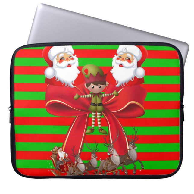 Capa Para Notebook Bolsa de laptop de Natal Neoprene de 15 polegadas, (Frente)