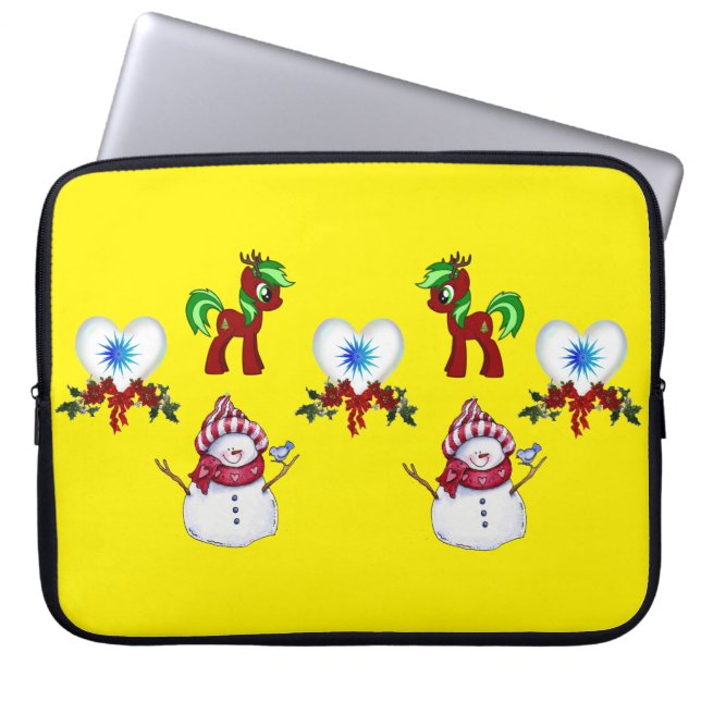 Capa Para Notebook Bolsa de laptop de Natal Neoprene de 15 polegadas, (Frente)