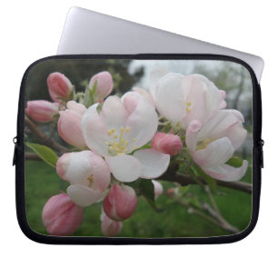 Capa Para Notebook Bolsa de laptop de Neoprene com Flor Branco Rosa d