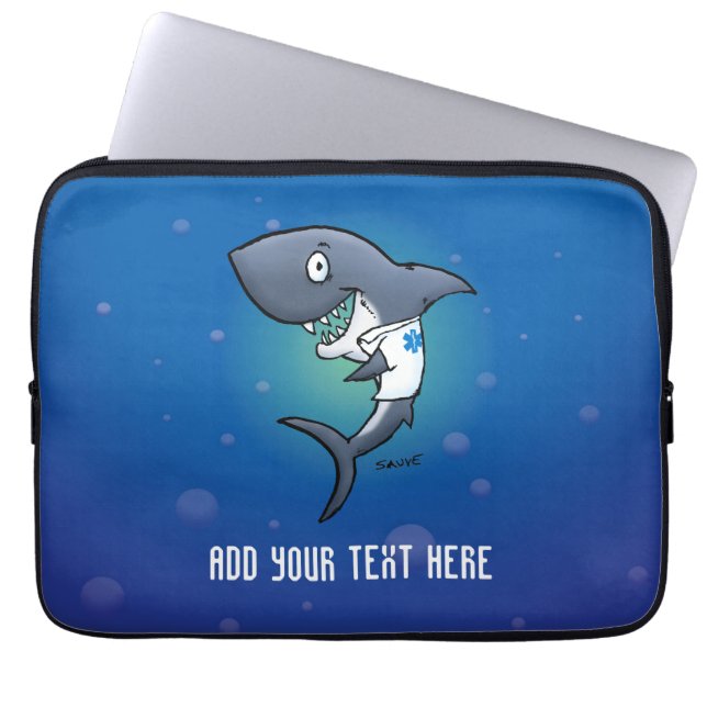 Capa Para Notebook Bolsa de laptop de Neoprene para a Saúde de Shark (Frente)