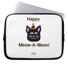 Capa Para Notebook Bolsa de laptop de Neoprene Preto-Gato-A-Ween