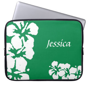 Capa Para Notebook Bolsa de laptop de Nomes Personalizados e Hibiscus