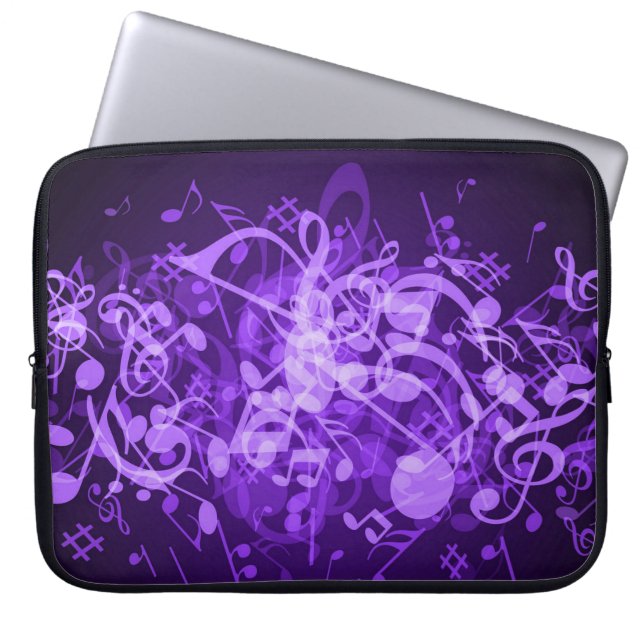 Capa Para Notebook Bolsa de laptop de Notas de Música Puro Brilho (Frente)
