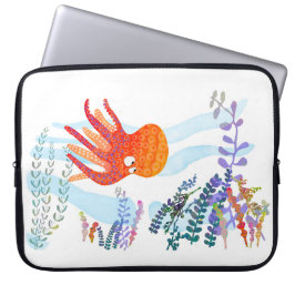 Capa Para Notebook Bolsa de laptop de Octopus e Amigos Submarinos do 