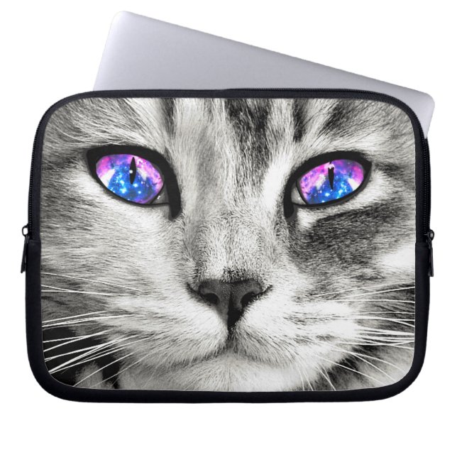 Capa Para Notebook Bolsa de laptop de Olhos de Gato Galáxico (Frente)