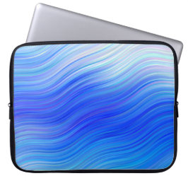 Capa Para Notebook Bolsa de laptop de ondas Abstrato azuis elegantes