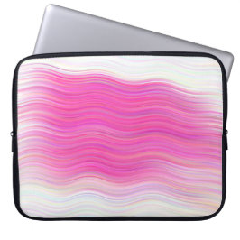 Capa Para Notebook Bolsa de laptop de ondas de Abstrato cor-de-rosa e