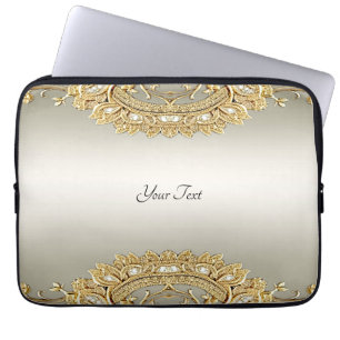 Capa Para Notebook Bolsa de laptop de Ornamentado Dourada