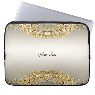 Capa Para Notebook Bolsa de laptop de Ornamentado Dourada