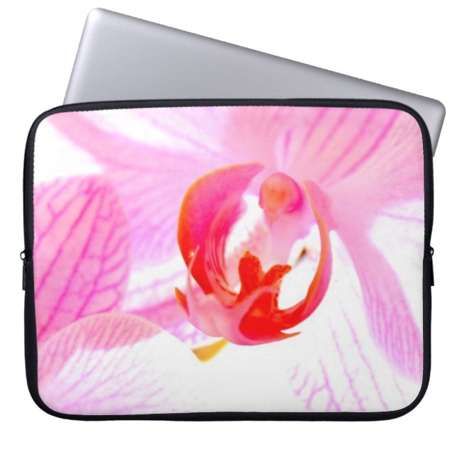Capa Para Notebook Bolsa de laptop de Orquídea Rosa Elegante de Luxo (Frente)