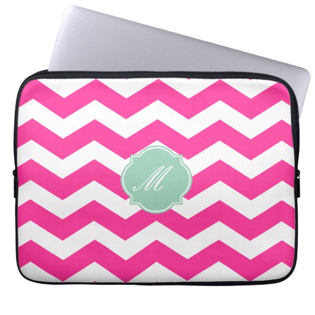 Capa Para Notebook Bolsa de laptop de padrão de chip rosa quente (Frente)