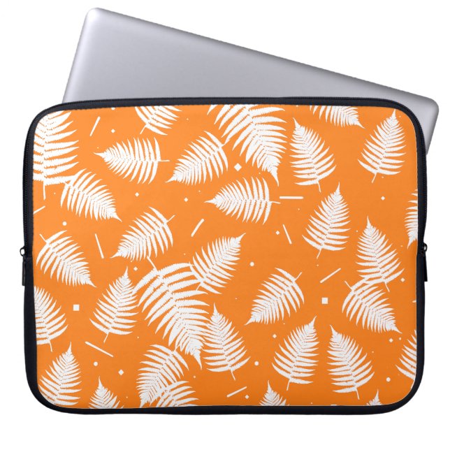 Capa Para Notebook Bolsa de laptop de Padrão de Folha de Fern Branco (Frente)