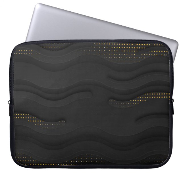 Capa Para Notebook Bolsa de laptop de Padrão de Meio-Tom Dourado Mode (Frente)