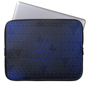 Capa Para Notebook Bolsa de laptop de padrão do triângulo preto-azul