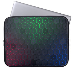 Capa Para Notebook Bolsa de laptop de Padrão Hexagonal Escuro Elegan