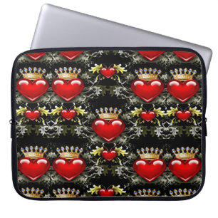Capa Para Notebook Bolsa de laptop de padrões de corações de joias da