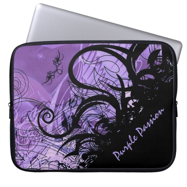 Capa Para Notebook Bolsa de laptop de padrões do Gótico preto e roxo (Frente)