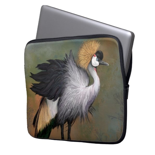 Capa Para Notebook Bolsa de laptop de pássaros de grua com cinza (Frente Esquerda)