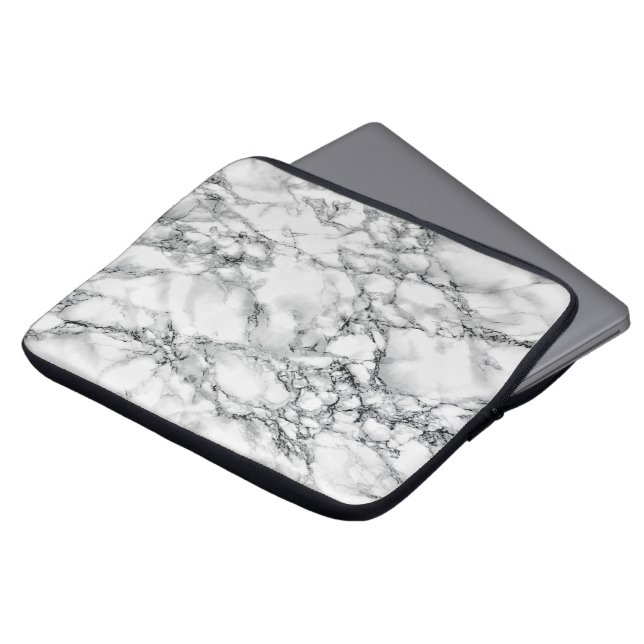 Capa Para Notebook Bolsa de laptop de Pedra Branco Marble (Frente Topo)