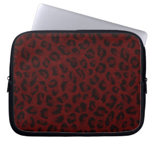 Capa Para Notebook Bolsa de laptop de Pele-Leopardo Vermelho