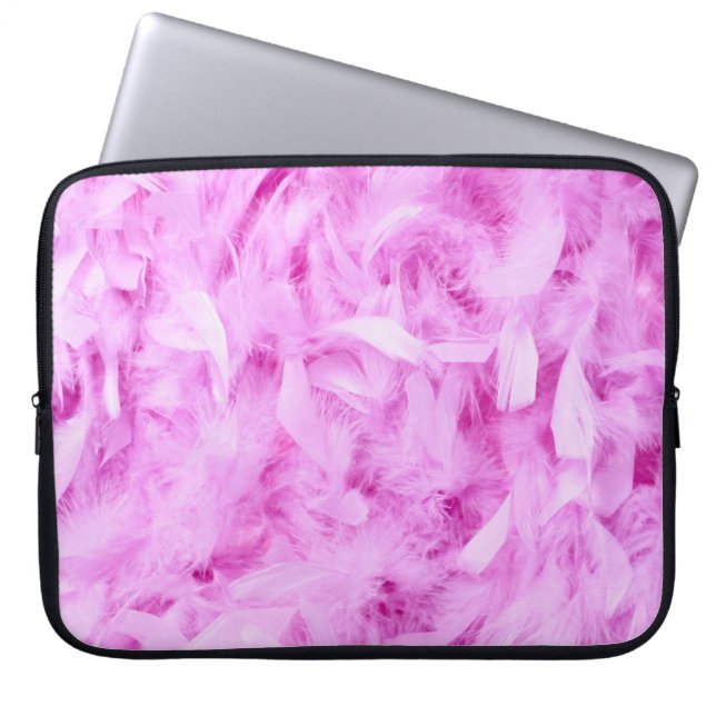 Capa Para Notebook bolsa de laptop de penas rosas claro (Frente)