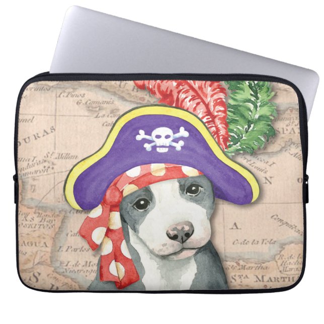 Capa Para Notebook Bolsa de laptop de Pirata de Touro Terrier (Frente)
