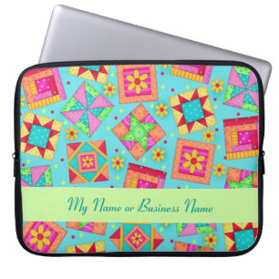 Capa Para Notebook Bolsa de laptop de Quiltro Personalizável Turquesa
