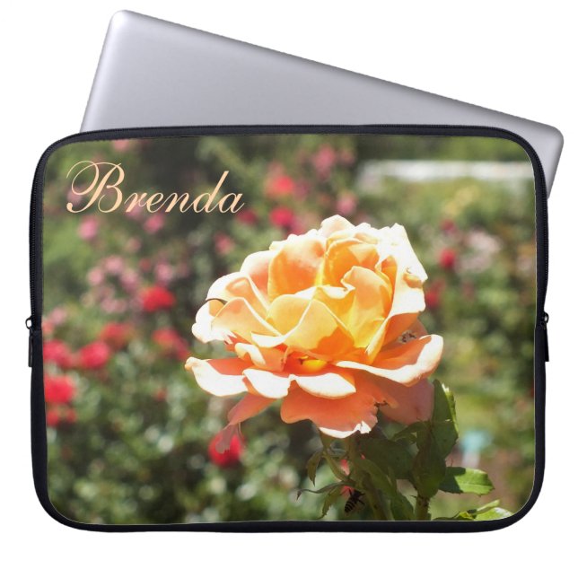 Capa Para Notebook Bolsa de laptop de Rosa de Apricot *personalize* (Frente)