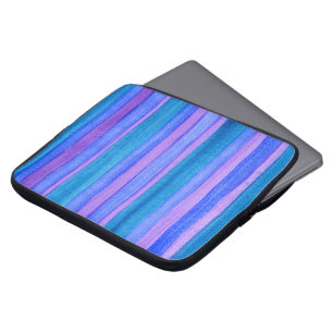 Capa Para Notebook Bolsa de laptop de Stripes Pintadas, Azul, Violeta