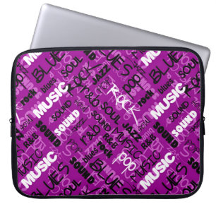 Capa Para Notebook Bolsa de laptop de Texto de Música R & B, Rosa Roc