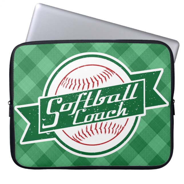 Capa Para Notebook Bolsa de laptop de treinador de softball (Frente)