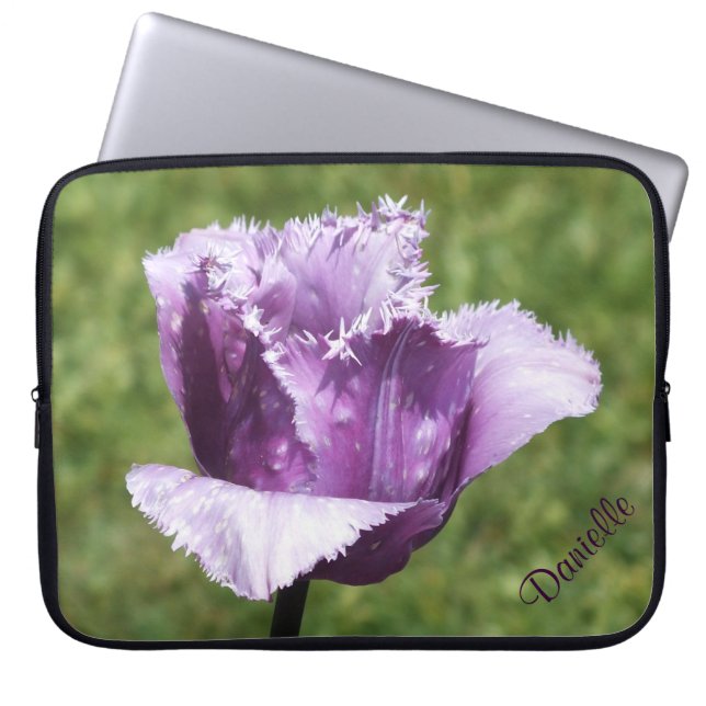 Capa Para Notebook Bolsa de laptop de Tulipas Roxas * Personalize* (Frente)