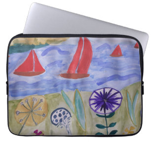 Capa Para Notebook Bolsa de laptop de velas e flores vermelhas