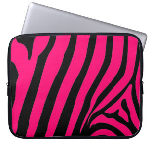 Capa Para Notebook Bolsa de laptop de Zebra Rosa Stripe