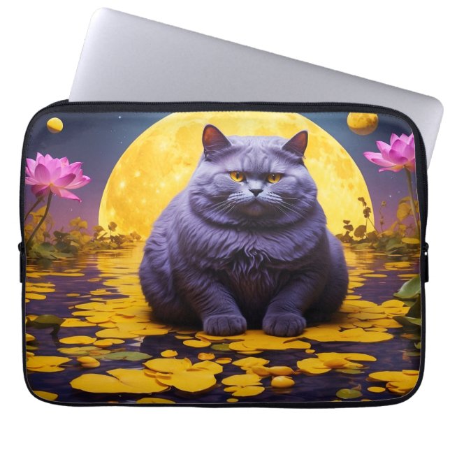 Capa Para Notebook Bolsa de laptop - Design de gato Na moda (Frente)