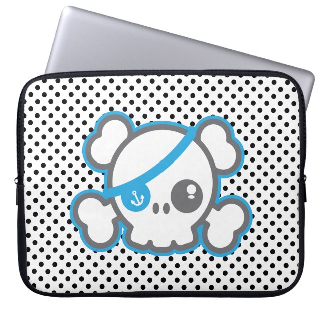 Capa Para Notebook Bolsa de laptop do Crânio Pirata de Kawaii (Frente)