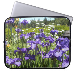 Capa Para Notebook Bolsa de laptop do Jardim Íris Roxo