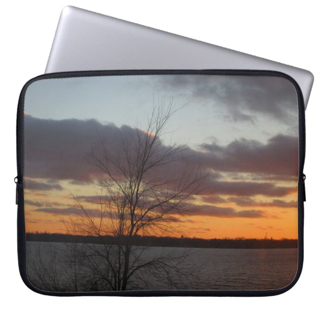 Capa Para Notebook Bolsa de laptop do Lago Sunset (Frente)